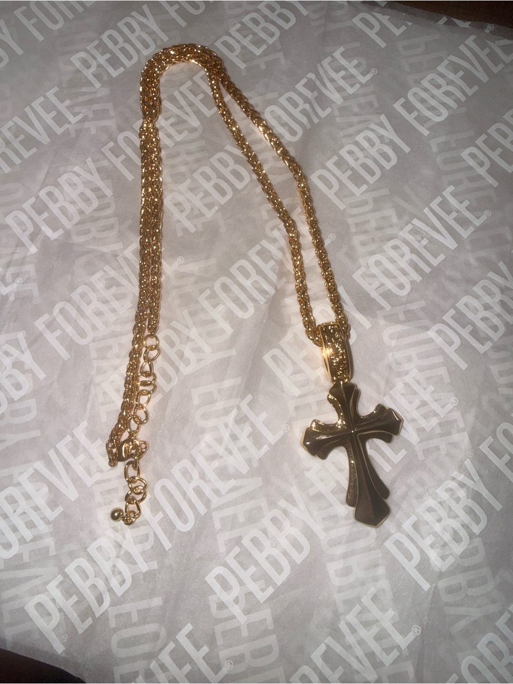 Pebby Forevee Gold Cross Pendant Necklace